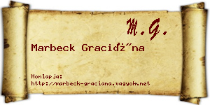 Marbeck Graciána névjegykártya